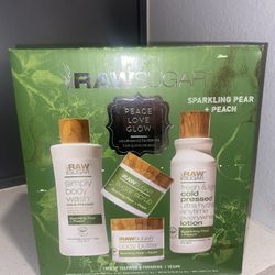 Rawsugar Raw Sugar Peace Love Glow Gift Set Sparkling Pear & Peach Body Wash 3 Oz $10.00