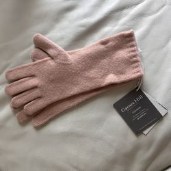 Garnet Hill Pink Cashmere Gloves NWT!
