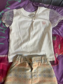 Toddler girl Gucci shirt and skirt