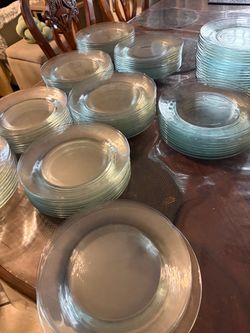 Large 10 1/2” Lot of Clear Glass Plates