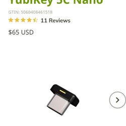 Yubikey 5c Nano USB C