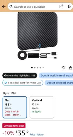 Amplified HD Digital TV Antenna Long 200 Miles Range - Support 4K 1080p Fire tv Stick and All TV's - Indoor Smart Switch Amplifier Signal Booster - 18