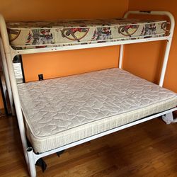 Metal Framed Bunk Bed, Full/Twin