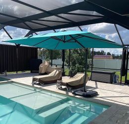 PURPLE LEAF Patio Umbrella  10x10 FT Outdoor Cantilever Square Umbrella Aluminum Offset Umbrella with 360-degree Rotation for Garden Deck Pool Patio, 