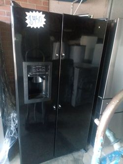 Ge side by side refrigerator black and REPAIRS