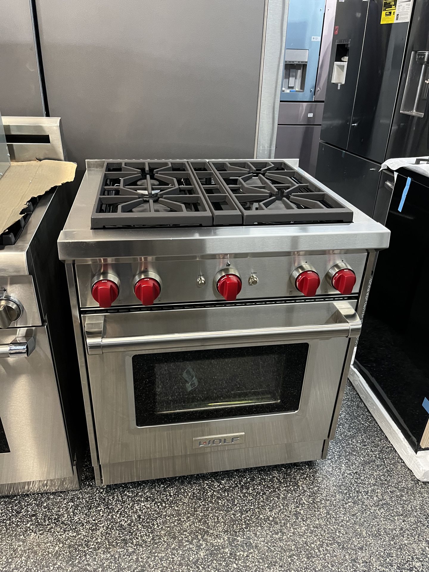 Stainless Steel Wolf All Gas Range Stove 30” Wide
