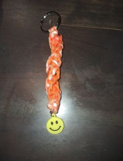Paracord Keychain with Smiley Charm