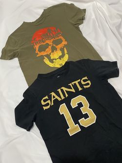Two Boys T-shirts, The Goonies size Large & Saints # 13 Sz medium