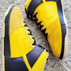 Size 13 Men's Nike Dunk High Michigan Wolverines Indiana Pacers 317982-771.
