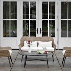 4-Piece Rattan Outdoor Patio Furnitur