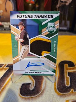 Jackson Merrill 2022 Elite Extra Baseball Future Threads FTS-JM 2 /5 Padres Auto