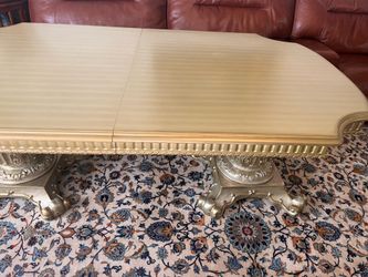 Table Dining Room Elegant Metallic Gold / Champagne (6–8 seats) – Table Only