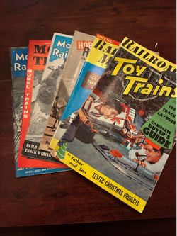 Vintage train catalogs and magazines