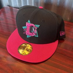 pink and blue baseball hat 7 4/3 Durham bulls