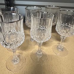 Longchamp Platinum by CRISTAL D'ARQUES - DURAND Water Goblets (6)