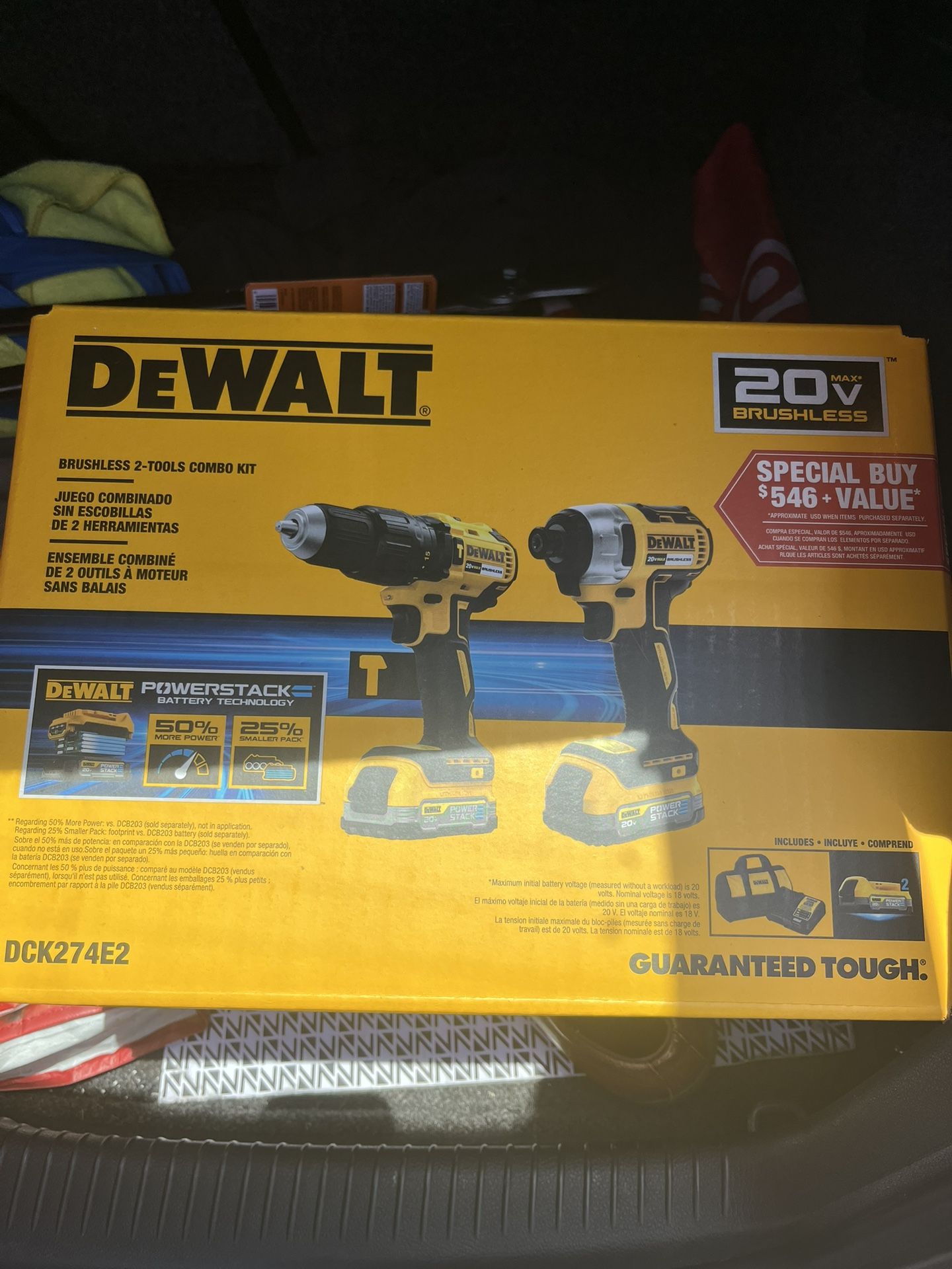 Dewalt 20V Brushless Two Tool Combo Kit