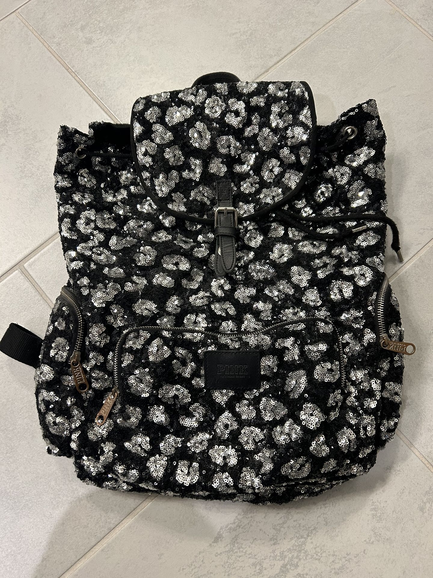 Victoria’s Secret PINK Cheetah Print Sequin Backpack