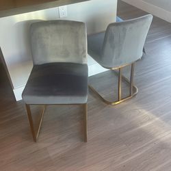 Velvet Grey Bar Stool