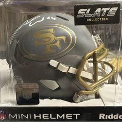 Fred Warner Signed San Francisco 49ers Riddell Slate Speed Mini Helmet Beckett