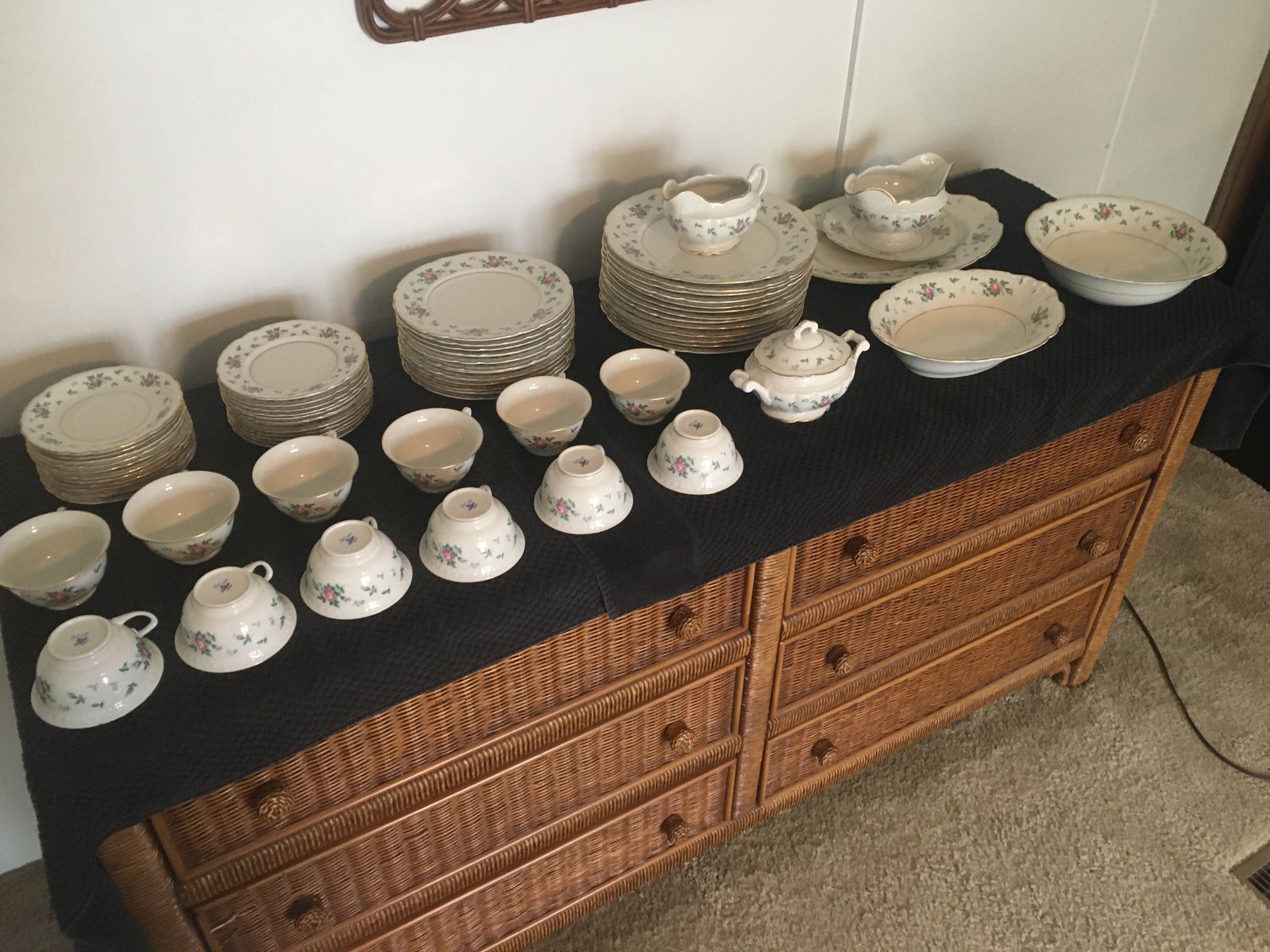 67 Piece Princess China Sweet Briar Service For 12