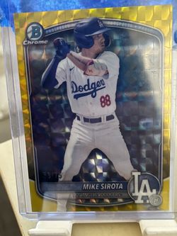 2025 Bowman Draft Chrome Mike Sirota Yellow Refractor 59/75 Dodgers #2 Prospect