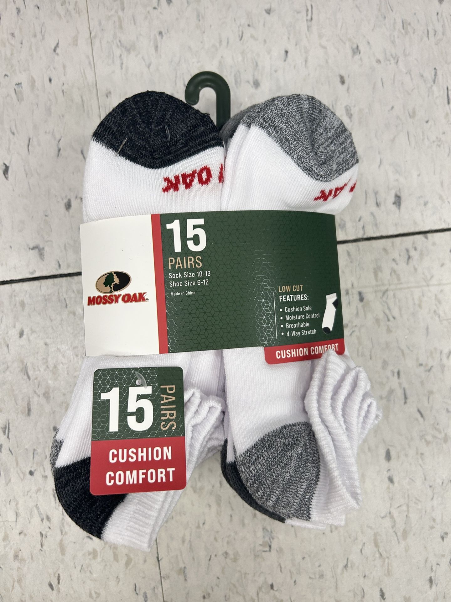 NWT Mossy Oak Men's cushion Low Cut Socks 15 pairs