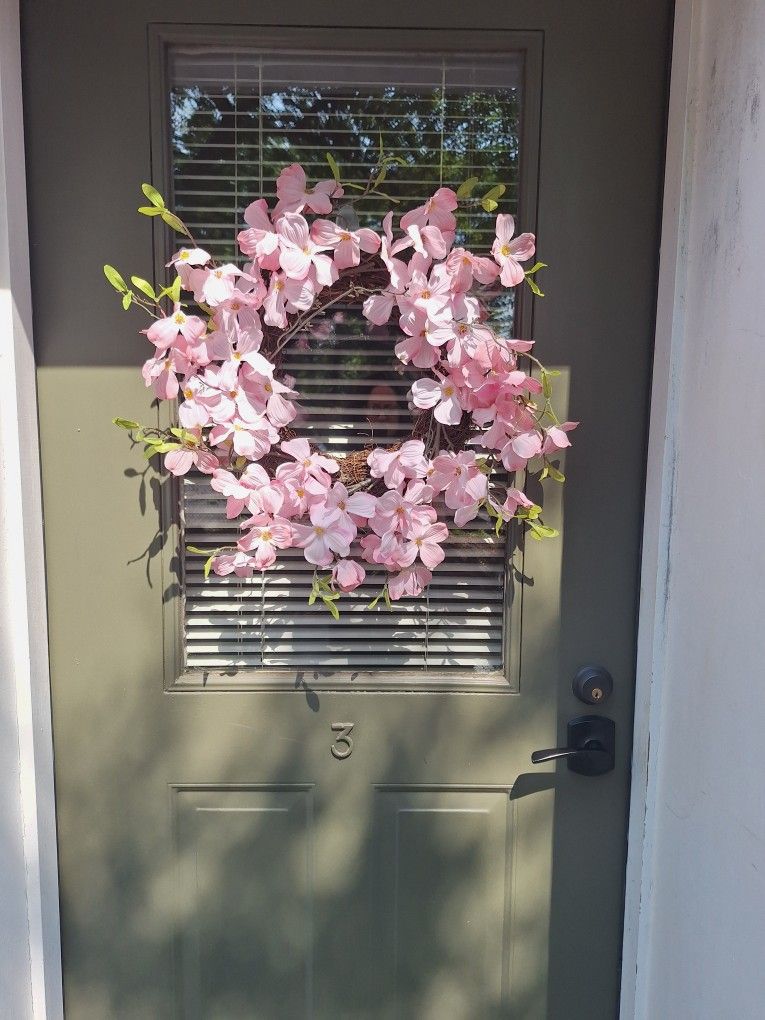 2 Pink Wreaths-Joann Frabric
