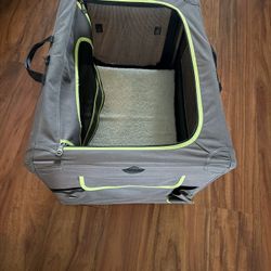 Large Dog Carrier w/ Mesh Sides, Pocket & Cup Holder