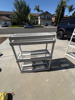 Plastic shelves x2