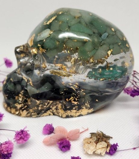Crystal Skull Orgonite (Large) Handmade & Stunning 