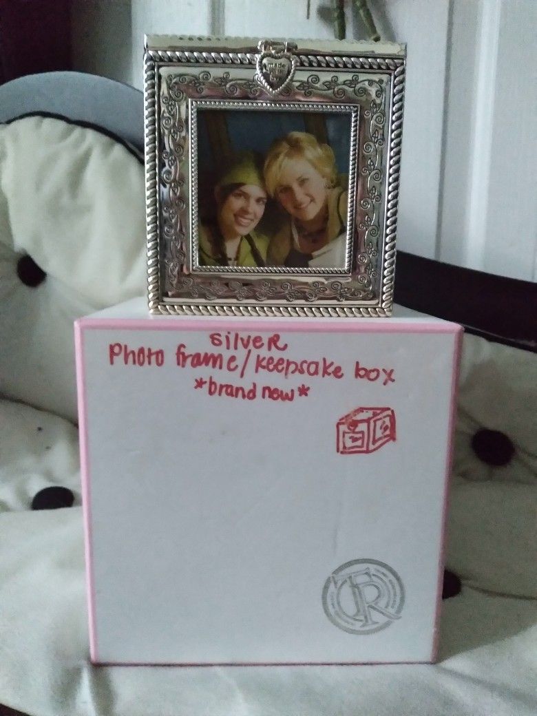 New Things Remembered Silver Photo Frame Keepsake Box 4×4