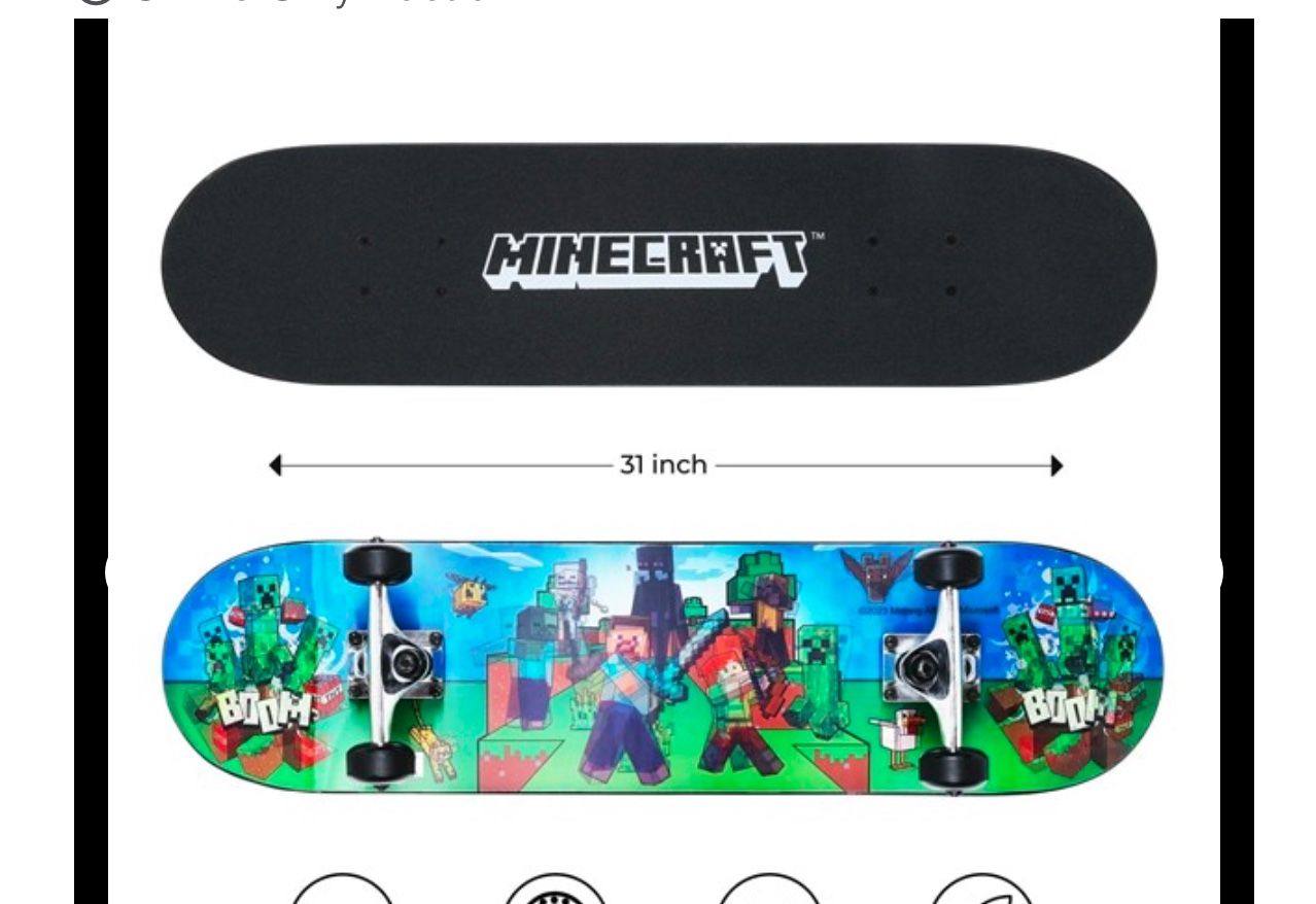 Minecraft 31" Lenticular Skateboard Kids