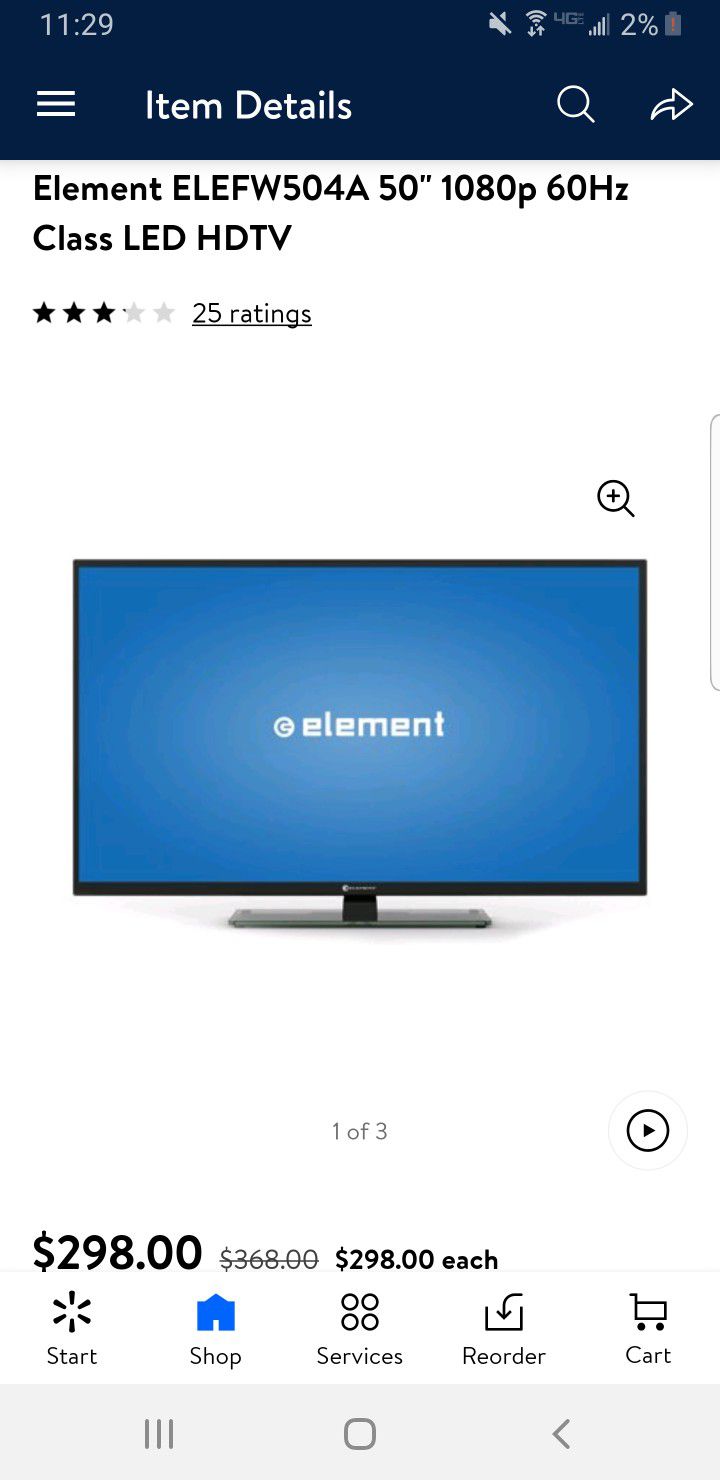 50 Inch Element LED HDTV - No Stand