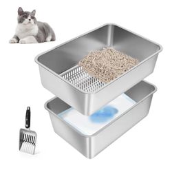 New Stainless Steel Sifting Litter Box 