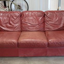 Red Leather Couch 