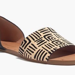 Madewell Thea Print Calf Hair Leather Sandal Size 7