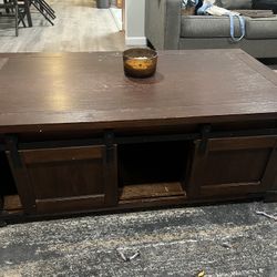 3 Piece Rustic Entertainment Center, Coffee Table, and End Table