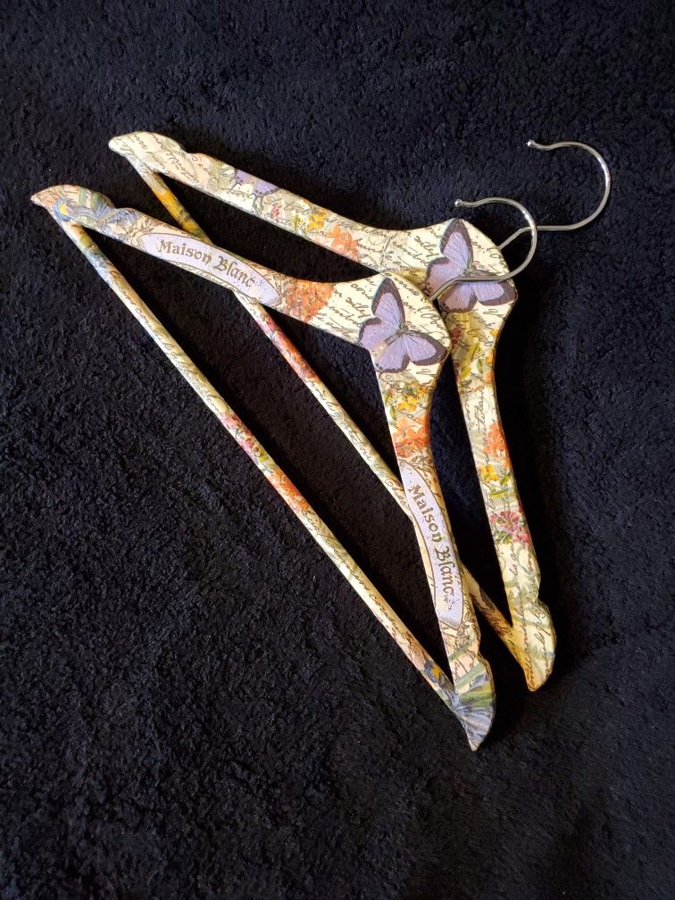 Hand Made Custom Decoupaged Wood Hangers - NEW