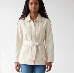 Michael Kors Jacket Women’s XL Belted Ivory Utility Trench Coat NWOT