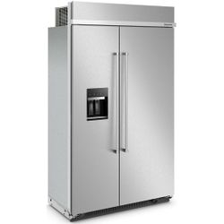 New In Box Kitchen Aid Stainless Steel Built In 48” Refrigerator Ice & Water