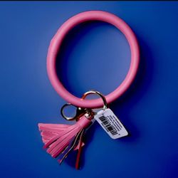 🔑 Pink Silicone Bangle Key Ring w/ Tassel – NEW! – $6.99