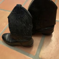 Cowboy Boots-Old West- leather- sizes 1 & 2