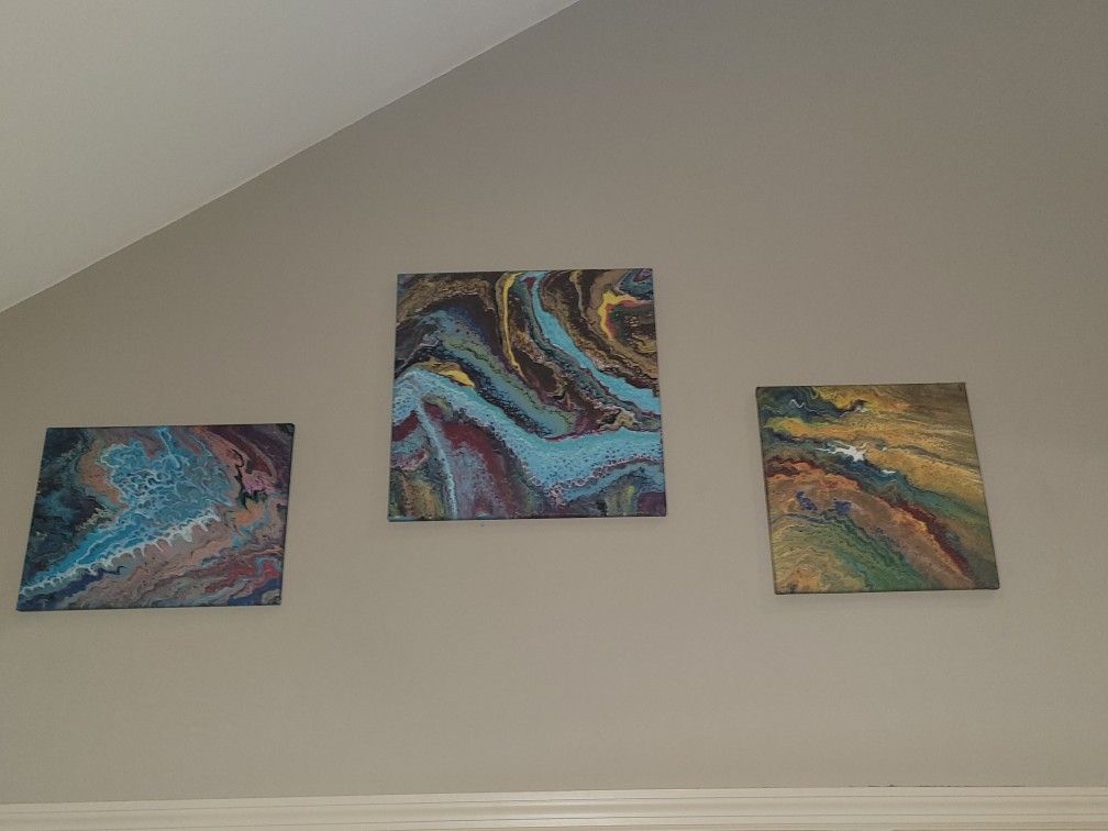 Hand Poured Stretch Canvas Art