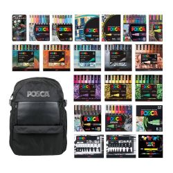 New L.E. POSCA Backpack W/ 212 Paint Markers