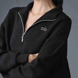 Alo Quarter Zip Black
