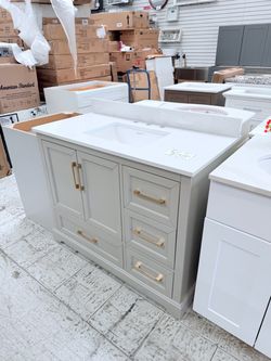 Grey bathroom vanity 43 inch