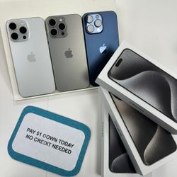 Apple iPhone 15 Pro Unlocked 5G - Pay $1 DOWN AVAILABLE - NO CREDIT NEEDED 