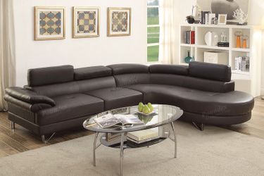 New black bonded leather sofa sectional