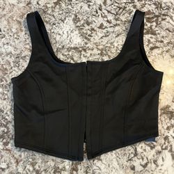 Large Aster Black Stretch Corset Top Black Juniors Spring Summer Cami Sleeveless BBFJG