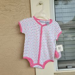 NEW with TAG.. INFANT SIZE L (12 MONTHS) BABY GIRLS ONE-PIECE SUMMER OUTFIT with BOOTIES